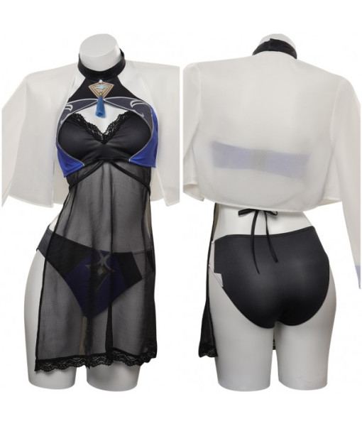 Yelan Genshin Impact Swimsuit Cloak Halloween Cosplay Costume